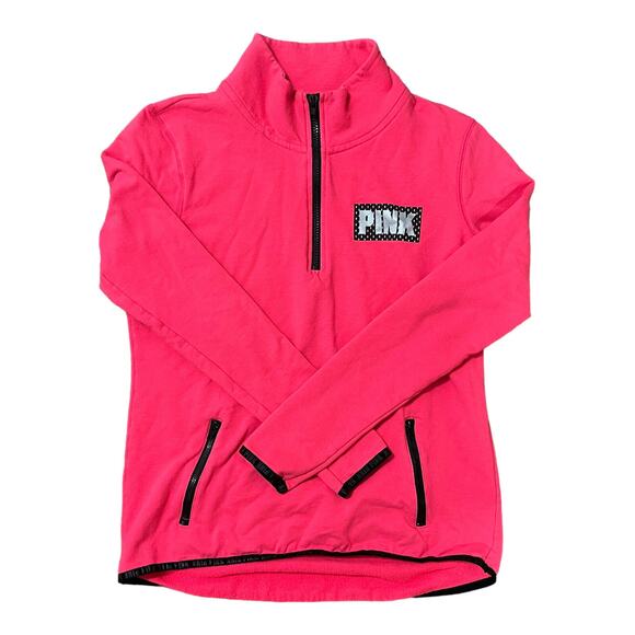 Pink By Victoria’s Secret Quarter Zip Sweater Pullover Size Small - Picture 1 of 7